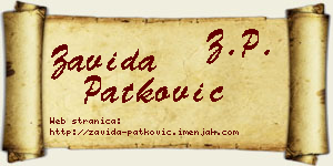 Zavida Patković vizit kartica
